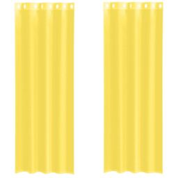 Berkfield Home Voile Curtains with Grommets 2 pcs Yellow - thumbnail 2