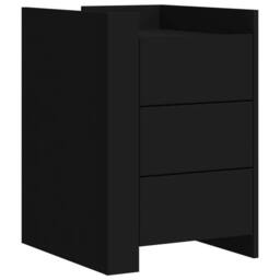 Berkfield Home Bedside Cabinet Black 45x50x65 cm Engineered Wood - Size: 45 x 50 x 65 cm