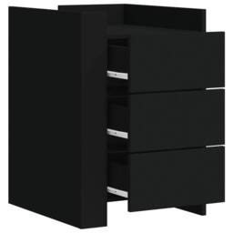 Berkfield Home Bedside Cabinet Black 45x50x65 cm Engineered Wood - Size: 45 x 50 x 65 cm - thumbnail 8