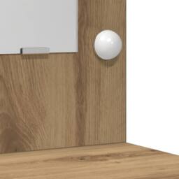 Berkfield Home 2 Piece Dressing Table Set with LED Artisan Oak Engineered Wood in Brown - thumbnail 8