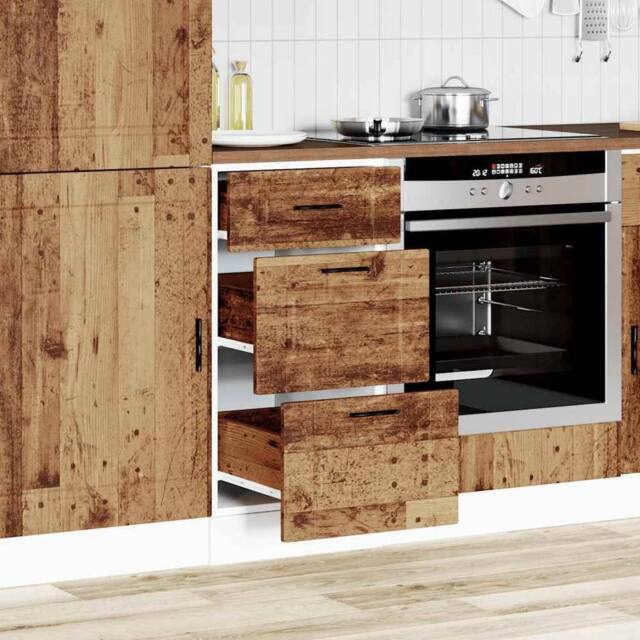 Berkfield Home Kitchen Base Cabinet Porto Old Wood Engineered Wood in Brown - image 1