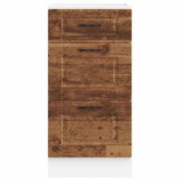 Berkfield Home Kitchen Base Cabinet Porto Old Wood Engineered Wood in Brown - thumbnail 4