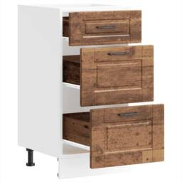 Berkfield Home Kitchen Base Cabinet Porto Old Wood Engineered Wood in Brown - thumbnail 5