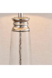 Netlighting Winslet 1 Light Table Light Clear Hammered Glass & Teal Velvet E27 in Blue - thumbnail 5