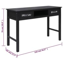 Berkfield Home Console Table Black 110x45x76 cm Wood - Size: 110 x 45 x 76 cm - thumbnail 9