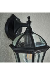 Netlighting Drayton 1 Light Outdoor Wall Lantern Clear Glass Black Paint IP44 E27 - thumbnail 5