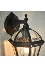 Netlighting Drayton 1 Light Outdoor Wall Lantern Clear Glass Black Paint IP44 E27 - thumbnail 3
