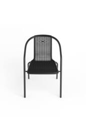 Garden Sanctuary Plastic Woven Stacking Garden Chairs Set of 2 in Black - thumbnail 4