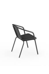 Garden Sanctuary Plastic Woven Stacking Garden Chairs Set of 2 in Black - thumbnail 5