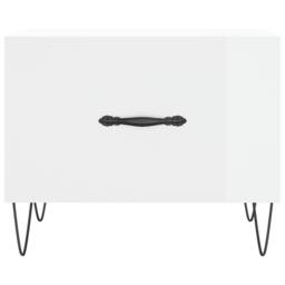 Berkfield Home Decorative Coffee Table High Gloss White 50x50x40 cm Engineered Wood - Size: 50 x 50 x 40 cm - thumbnail 5