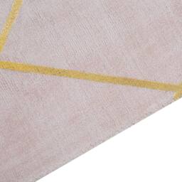 Wyld and Coco Pink Gold Geometric Viscose Rug 80 x 150 cm - Size: 80 cm x 150 cm - thumbnail 6