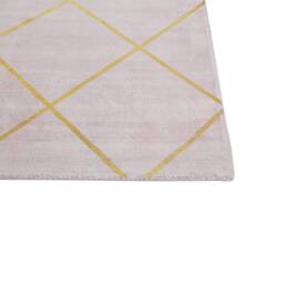Wyld and Coco Pink Gold Geometric Viscose Rug 80 x 150 cm - Size: 80 cm x 150 cm - thumbnail 3