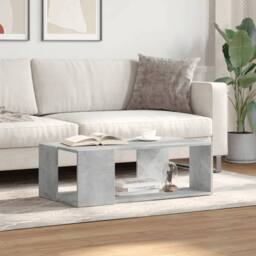 Berkfield Home Decorative Coffee Table Concrete Grey 89.5x48x30 cm Engineered Wood - thumbnail 1