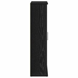 Berkfield Home Bathroom Cabinet with Roll Holder Black 39x22x90 cm - Size: 39 x 22 x 90 cm - thumbnail 6