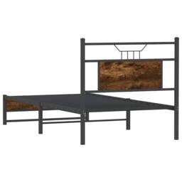 Berkfield Home Bed Frame Frame Smoked Oak 75x190 cm Small Single Wood in Brown - thumbnail 8