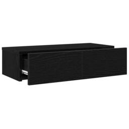 Berkfield Home Wall Shelf with Drawers Black 60x26.5x15 cm Engineered Wood - thumbnail 7