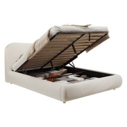 Matteo Warm White Boucle Double Ottoman Bed Frame with Curved Headboard - thumbnail 6