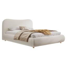 Matteo Warm White Boucle Double Ottoman Bed Frame with Curved Headboard - thumbnail 7