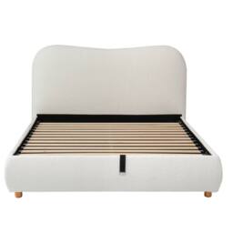 Matteo Warm White Boucle Double Ottoman Bed Frame with Curved Headboard - thumbnail 9