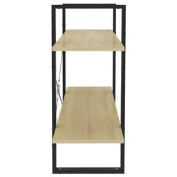 Berkfield Home 2-Tier Book Cabinet Sonoma Oak 100x30x70 cm Engineered Wood in Light Brown - Size: 100 x 30 x 70 cm - thumbnail 6
