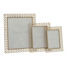 "IMPRESSIONS Lattice Cut Metal Photo Frame 8"" x 10"" in Gold" - thumbnail 6