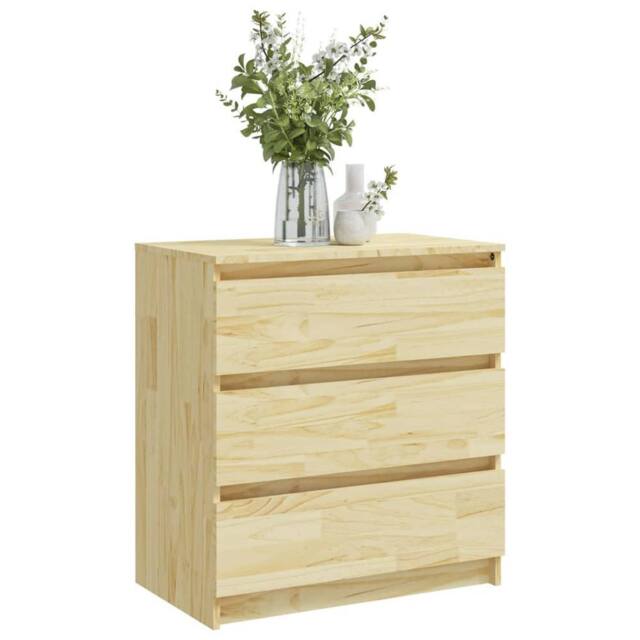 Berkfield Home Durable Bedside Cabinet 60x36x64 cm Solid Pinewood in Light Brown - Size: 60 x 36 x 64 cm - image 1