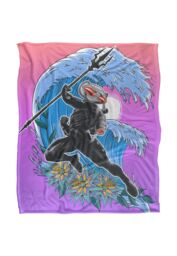 Aquaman and The Lost Kingdom Blanket, 152x127 cm Black Manta Waves Silky Touch Super Soft Throw Blanket in White - thumbnail 1