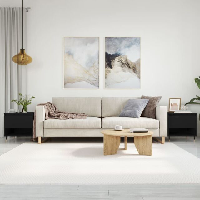 Berkfield Home Coffee Tables 2 pcs Black 50x46x50 cm Engineered Wood - Size: 50 x 46 x 50 cm - image 1