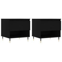 Berkfield Home Coffee Tables 2 pcs Black 50x46x50 cm Engineered Wood - Size: 50 x 46 x 50 cm - thumbnail 2