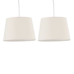 First Choice Lighting Set of 2 Natural Cotton 23cm Tapered Cylinder Pendant or Lamp Shades - thumbnail 1