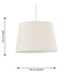 First Choice Lighting Set of 2 Natural Cotton 23cm Tapered Cylinder Pendant or Lamp Shades - thumbnail 6