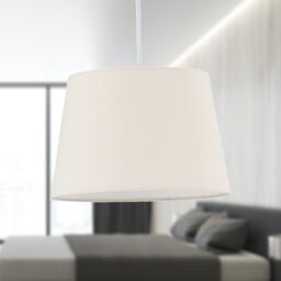 First Choice Lighting Set of 2 Natural Cotton 23cm Tapered Cylinder Pendant or Lamp Shades - thumbnail 5
