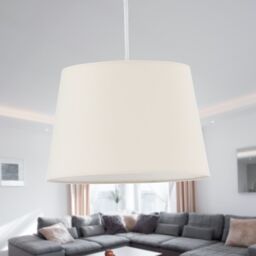 First Choice Lighting Set of 2 Natural Cotton 23cm Tapered Cylinder Pendant or Lamp Shades - thumbnail 4
