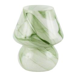 Happy Homewares Modern Mini Mushroom Glass Table Lamp with Marble Effect Pattern in Green - thumbnail 2