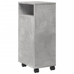 Berkfield Home Narrow Bathroom Cabinet with Wheels Concrete Grey Engineered Wood - thumbnail 6