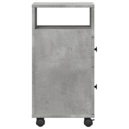 Berkfield Home Narrow Bathroom Cabinet with Wheels Concrete Grey Engineered Wood - thumbnail 5