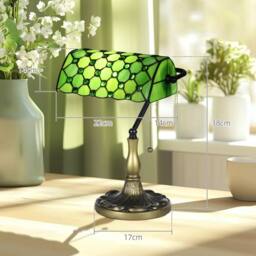 Wyld Haus Nofilu Green Vintage Style Stained Glass Table Lamp - thumbnail 4