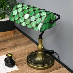 Wyld Haus Nofilu Green Vintage Style Stained Glass Table Lamp - thumbnail 7