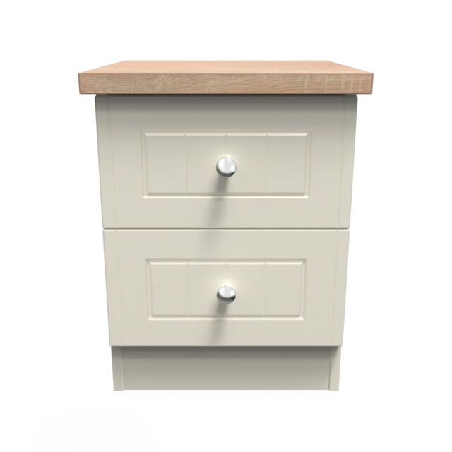 Ready Assembled 2 U Cambridge 2 Drawer Bedside Cabinet (Ready Assembled) in Cream - image 1