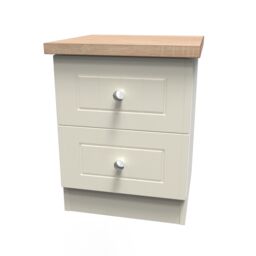 Ready Assembled 2 U Cambridge 2 Drawer Bedside Cabinet (Ready Assembled) in Cream - thumbnail 3