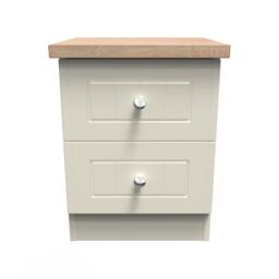 Ready Assembled 2 U Cambridge 2 Drawer Bedside Cabinet (Ready Assembled) in Cream