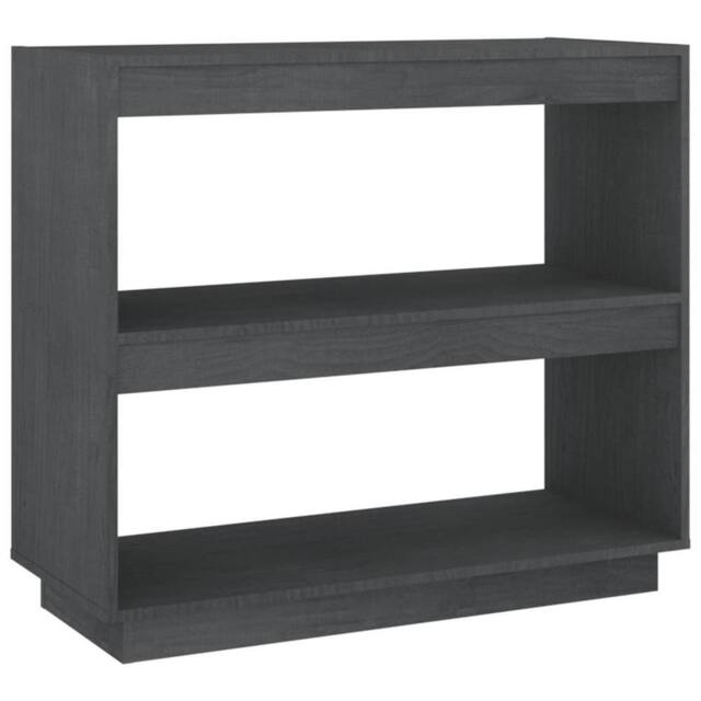 Berkfield Home Book Cabinet Grey 80x35x71 cm Solid Pinewood - Size: 80 x 35 x 71 cm - image 1