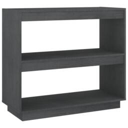 Berkfield Home Book Cabinet Grey 80x35x71 cm Solid Pinewood - Size: 80 x 35 x 71 cm - thumbnail 1