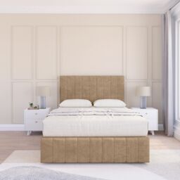 "Sloomy California Divan Bed Base Slate Naples 4 Drawers 12"" Footboard & 54"" Floor Standing Headboard in Light Brown - Size: King" - thumbnail 2