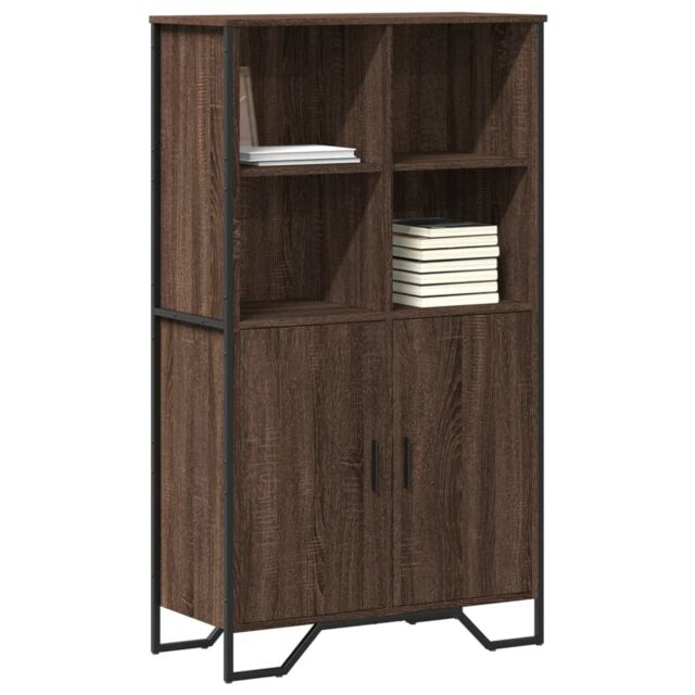 Berkfield Home Highboard Brown Oak 79.5x35.5x137.5 cm Engineered wood - image 1