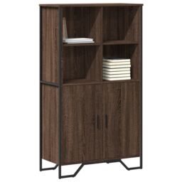 Berkfield Home Highboard Brown Oak 79.5x35.5x137.5 cm Engineered wood - thumbnail 1