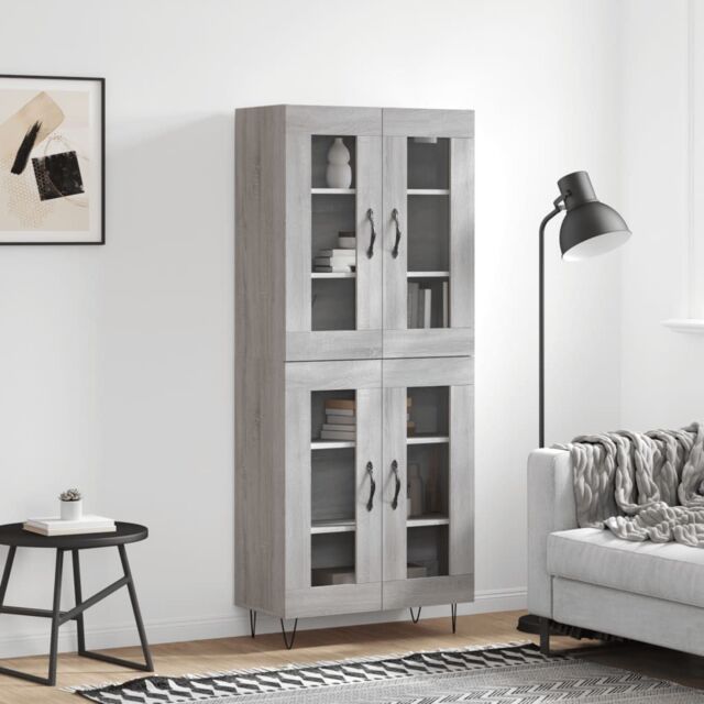 Berkfield Home Highboard Grey Sonoma 69.5x34x180 cm Engineered Wood - image 1