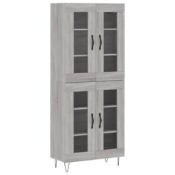 Berkfield Home Highboard Grey Sonoma 69.5x34x180 cm Engineered Wood - thumbnail 2
