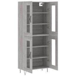 Berkfield Home Highboard Grey Sonoma 69.5x34x180 cm Engineered Wood - thumbnail 4