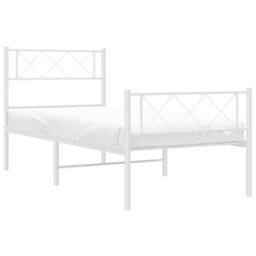 Berkfield Home Metal Bed Frame with Headboard & Footboard White 80x200 cm - thumbnail 3